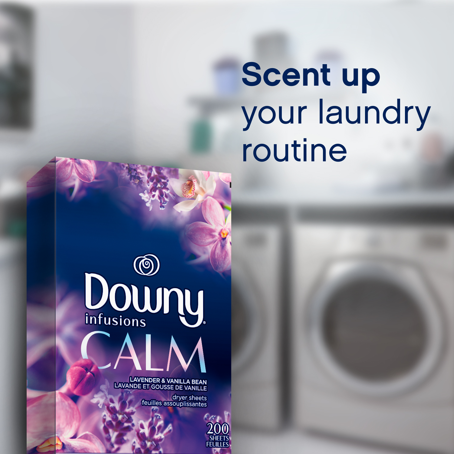 Downy Infusions Dryer Sheets, Calm, Lavender & Vanilla Bean, 105 ct - image 4 of 11