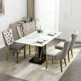 thumbnail image 7 of High Upholstered Dining Chair , 2 In Gray Velvet, With Golden Stainless Steel Plating Legs And Alluring Nailhead Trim, Sw1601gy Modern Velvet (2), Astounding Trim Feature,, 7 of 7