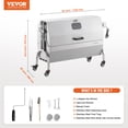 thumbnail image 6 of VEVOR Rotisserie Grill with Hooded Cover, BBQ Whole Pig Lamb Goat Charcoal Spit Grill, 46 Inch 132Lbs Capacity, Electric 52W Motor Stainless Steel Roaster with Viewing Window and Lockable Wheels, 6 of 9