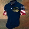 thumbnail image 2 of MuXiKeJi Clothes Men's 250Th Anniversary National Flag Print Casual Waffle Polo Shirt Cross Patriotic Tee, S-5XL, 2 of 4