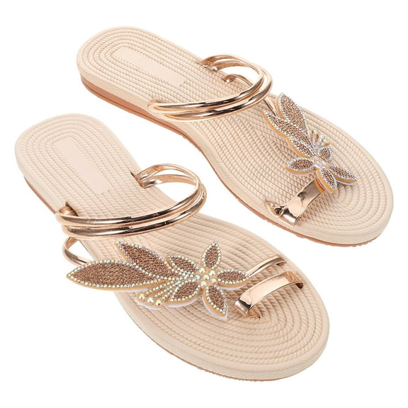 OFFIGAM Beach Toe Ring Sandal Women In Bohemian Style Rubber PU 1 Pair