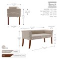 thumbnail image 7 of Porthos Home Nevis Fabric Upholstered Bench with Rubberwood Legs, 7 of 7
