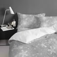 thumbnail image 4 of Grey Christmas Snowflakes Twin Size Comforter Set, Winter Snowfall Shiny White Modern Soft Bedding for All Seasons, 4 Pcs Bed Set with 1 Comforter (68"x86") ,1Sheet(66"x116"), 2 Pillowcases (19"x29"), 4 of 7
