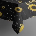 thumbnail image 3 of Black Yellow Star Sunflower Pattern Rectangle Tablecloth 60"x84",Waterproof Polyester Rectangle Table Cloth, Wipeable Spillproof Polyester Tablecloth for Dining, Camping, Indoor and Outdoor, 3 of 5