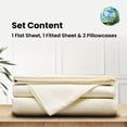 thumbnail image 3 of Weddingly Certified 100% Tencel Lyocell Sheets|4 piece set|Sateen Weave|True Carbon Zero|Gentle to skin|Genuity tags included|Body temperature regulation|Natural sheen|Austrian Eucalyptus(Twin,Ivory), 3 of 5