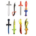 thumbnail image 1 of Surtido de espadas de juguete de espuma para niños con diferentes diseños, incluidos ninja, pirata, guerrero y vikingo (paquete de 8), 1 of 3