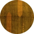 thumbnail image 1 of Ahgly Company Machine Washable Indoor Round Abstract Yellow Modern Area Rugs, 5' Round, 1 of 4