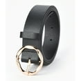 thumbnail image 4 of SWSMCLT Women's Faux Leather Belt For Dress Wide Metal Buckle Fashion PU Belt Metal Spring Black One Size, 4 of 5