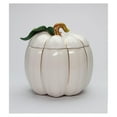 thumbnail image 4 of 21074 Fine Ceramic Thanksgiving Harvest White Pumpkin Cookie Candy Jar, 6-5/8" L, 4 of 5
