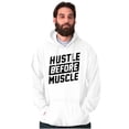 thumbnail image 3 of Hustle Before Muscle Inspiring Gym Hoodie Sweatshirt Women Men Brisco Brands X, 3 of 6