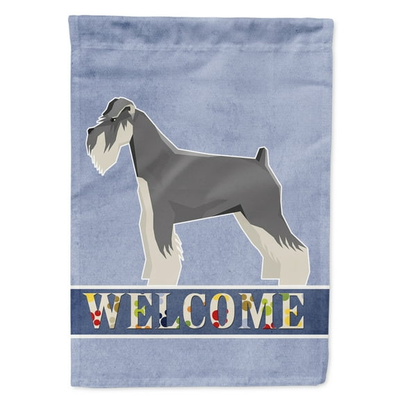 Carolines Treasures CK3618CHF Schnauzer Welcome Flag Canvas House Size  Large multicolor