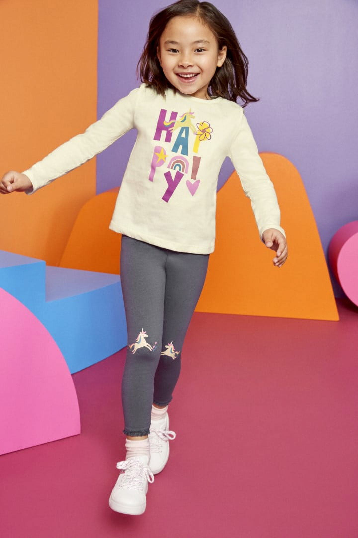 365 Kids By Garanimals Girls Long Sleeve Graphic T-Shirt, Sizes 4-10