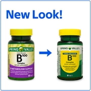Spring Valley B-100 Complex, 60 Count, Dietary Supplement Timed-Release Tablets for Metabolism Support