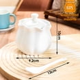 thumbnail image 2 of Quyimy Ceramic Sugar Bowl with Lid and Spoon, Flower-Shaped Porcelain Salt Storage Jar, White Seasoning Container for Home and Kitchen, 9 Ounces, 2 of 8