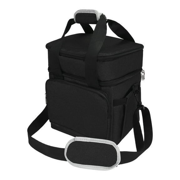 REGALWOVEN Insulated Leakproof Lunch Box for Work, Office, Picnic, Freezable Cooler Bag Black 10.2*8.7*10.2in