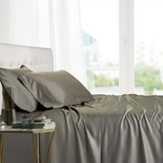 Luxury 100% Bamboo Viscose Sheets Super Soft & Cool Deep Pockets Sheet Sets - Queen Size- Gray