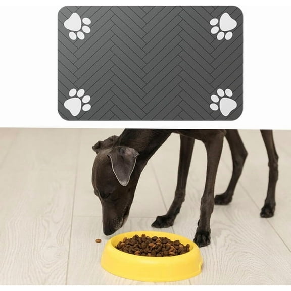 XXL Dog Water Bowl Mat - Super Absorbent, Non-Slip Rubber Base for Large Dogs, Protects Floors from Spills & Stains, Durable Pet Feeding Mat for Messy Drinkers (Ideal for Hardwood & Tile)