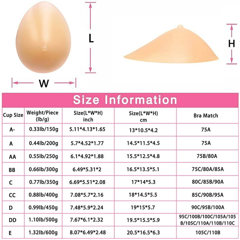 Silicone Breast Form Mastectomy Prosthesis Waterdrop Enhancer One Piece  450g D Cup 