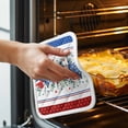 thumbnail image 3 of Independence Day Pot Holders for Kitchen Heatproof Potholder, 3 Pack Star Stripe Flag Eucalyptus Red Blue Hot Pads Multipurpose Oven Pads Cloth Potholders Trivet for Cooking Baking, 3 of 8