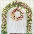thumbnail image 7 of Spring Tulip Wreath for Front Door, Easter Decoration with Pink Red White Artificial Flowers And Burlap Bow, 7 of 7