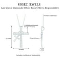 thumbnail image 6 of Rosec Jewels Lab Created Diamond Cross Necklace with Charm - Ef-Vs Quality Diamond Double Cross Pendant Chain - with Jewelry Box, 925 Sterling Silver, 6 of 7
