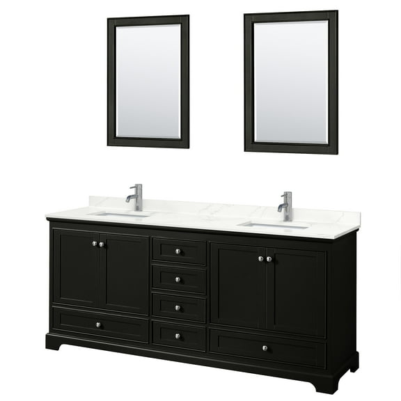 Wyndham Collection Wcs202080d-Qtz-Unsm24 Deborah 80" Free Standing Double Basin Vanity Set