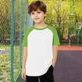 thumbnail image 4 of MKOSPLRT Kids Tops for Summer 3-14 Years Crew Neck Raglan Shirts Short Sleeve Casual Tshirts Cute Color Block Blouses for Girls Boys, 4 of 9