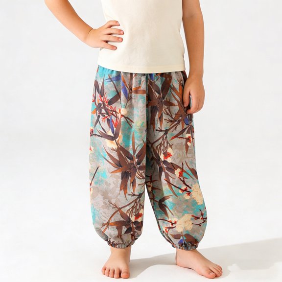 Avtoify Girls Pants Cute printed loose-fitting casual pants for boys and girls