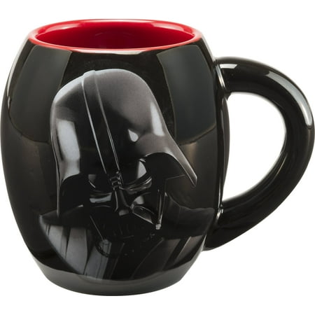 Vandor 99561 Star Wars Darth Vader 18 oz Oval Ceramic Mug, Black