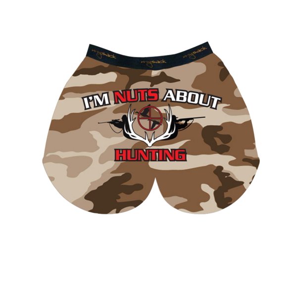 Ballsy Boxer My Sack Ballsy Boxers Mens I'm Nuts About Hunting Camo