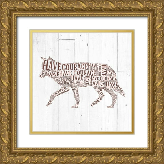 Perrenoud, Aubree 15x15 Gold Ornate Wood Framed with Double Matting Museum Art Print Titled - Wolf Shiplap