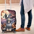 thumbnail image 4 of Spooky Halloween Night Witch Afghan Hound Glowing Pumpkins Travel Luggage Cover Dog Lover Suitcase Dust Protective Decor - 12015, 4 of 5