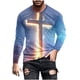 thumbnail image 2 of Blusas y camisas de manga larga con cuello redondo para hombre, blusas casuales de manga larga con cuello redondo, blusas estampadas, blusas de poliéster para hombre, 2 of 5