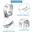 thumbnail image 3 of Uxcell T-Bolt Hose Clamp 2Pack 56-59mm 304 Stainless Steel Intake Intercooler Clamps, 3 of 4