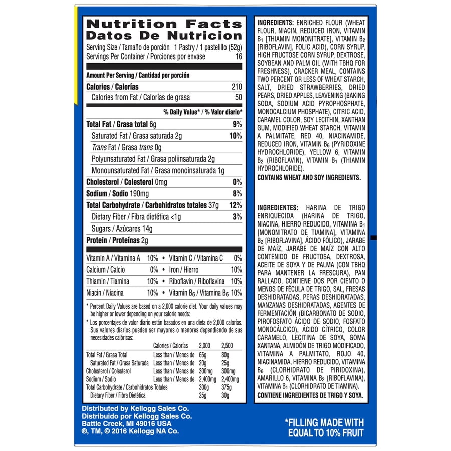 Kellogg S Strawberry Pop Tarts Nutrition Facts Bios Pics