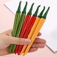 thumbnail image 5 of Clearance Sale! 1PC Food-Shaped Gel Pen, 0.5mm Pepper Novelty Ballpoint for Creative Writing, Plastic, for Office & Home, (17cm, Green), 5 of 8