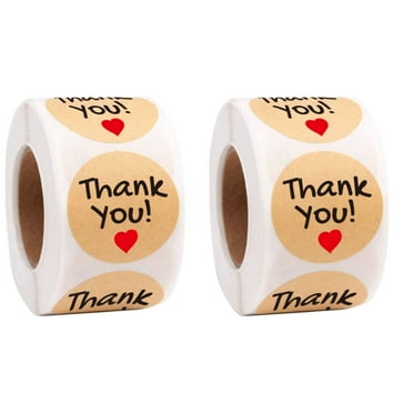 CCOCC 1000 Pcs Thank You Stickers,Adhesive Thank You Stickers Small Business,Sticker Labels for DIY Gift Packaging Stationery,Heart