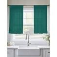 thumbnail image 5 of Dark Green Sheer Curtains 45 Inch Length 2 Panels Set for Living Room/Bedroom, Modern Pure Dark Green Semi Curtain Sheers Drapes Rod Pocket Curtains Window Treatment Set 52''x45''x2, 5 of 7