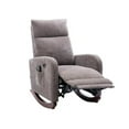 thumbnail image 3 of Electric Recliner Chair Rocking Chair with Heat, Modern Upholstered Lounge Accent Chair with Side-Pocket & Comfy Armrest & Thicked High Backrest, Armchair Nursery Rocker for Home Office, Grey, 3 of 6