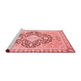 thumbnail image 2 of Ahgly Company Machine Washable Indoor Round Geometric Red Traditional Area Rugs, 7' Round, 2 of 4