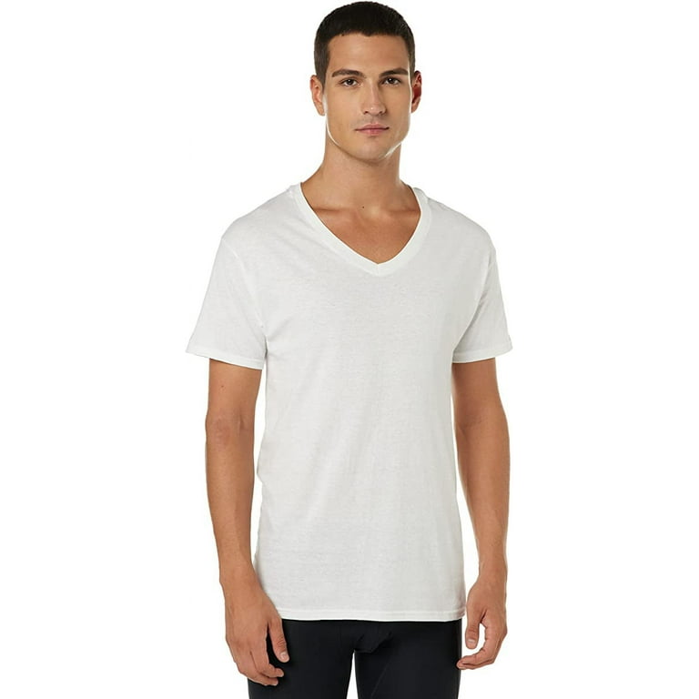 Hanes Men's 3-Pack V-Neck T-Shirt (X-Large (46-48), White