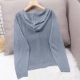 thumbnail image 4 of ZZwxWA Womens Lightweight Hooded Cardigan Button Down Long Sleeve Soft Knit Sweater Jacket, 4 of 5
