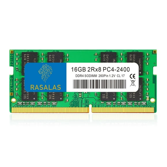 RASALAS 16GB 2RX8 DDR4 2400MHz (DDR4-2400) PC4-19200 (PC4-2400T) Non-ECC Unbuffered 1.2V CL17 2Rx8 Single Rank 260 Pin SO-DIMM Laptop Memory RAM Module Upgrade 1X16GB