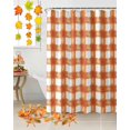 thumbnail image 3 of Rustic Country Shower Curtain Set ，Waterproof Fabric Shower Curtains Orange Watercolor Plaid Fall Thanksgiving Shower Curtains for Bathroom,Bathroom Decor 72"x96", 3 of 7