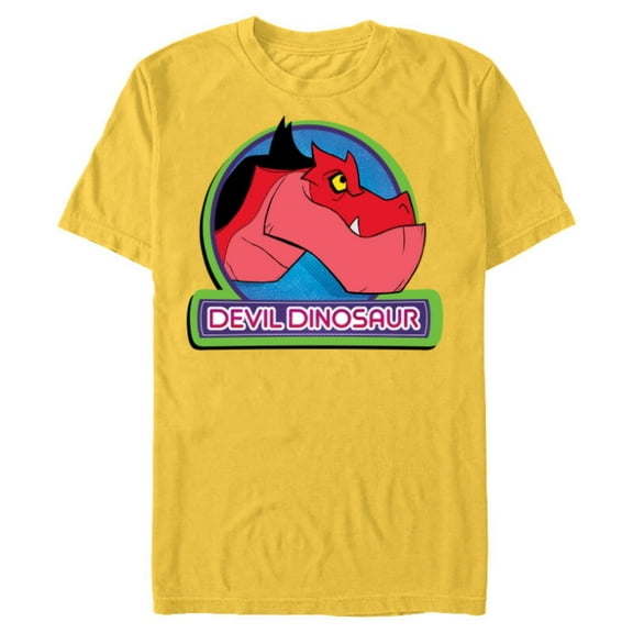 Marvel Moon Girl and Devil Dinosaur Dino Profile - Short Sleeve Blended T-Shirt for Adults - Customized-Yellow