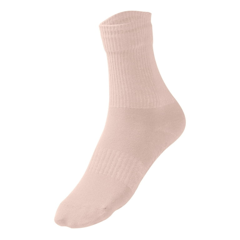 ZMHEGW Ladies Yoga Socks Anti Sports Socks High Tube Solid Cotton Womens  Indoor Fitness Socks 1-Pack