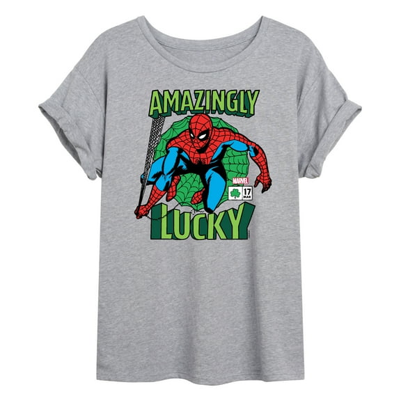 Marvel Spider-Man - St. Patrick's Day Amazingly Lucky - Women's Oversized Graphic T-Shirt