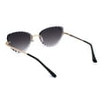 thumbnail image 4 of Womens Floral Petal Bevel Edge Rimless Cat Eye Sunglasses Gold Smoke, 4 of 4