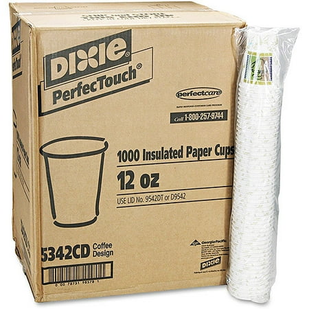 Dixie Hot Cups, Paper, 12 oz, Coffee Dreams Design, 1000 ct