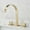 Brushed gold, variant on Basin Faucet Gold Sink Tap Brushed Gold Square Brass Faucet Bathroom Sink Faucet 3 Hole Double Handle Hot and Cold Water Tap